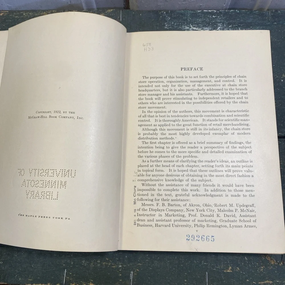 Chain Stores - Their Management and Operation‎ by Walter Hayward 1922 HC Book